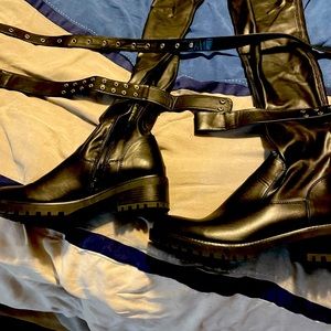 Never worn thigh high Akira boots